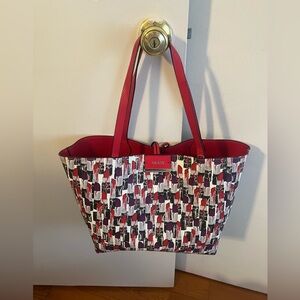 Guess Cherry Red Reversible Large Tote Bag